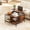 A, variant on 31.5" Farmhouse Lift Top Coffee Table – Adjustable Height Storage with 3 Shelves