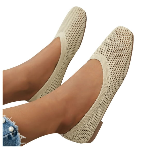 Womens Flats Square Toe Slip on Ballet Dressy Shoes Formal Business Office Work Low Heels Walking Loafers