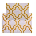 thumbnail image 2 of Saffron Fabs 24x17 and 34x21 Inches Chocolate/Ivory Quatrefoil Cotton 2 Pc. Bath Rug Set, 2 of 2