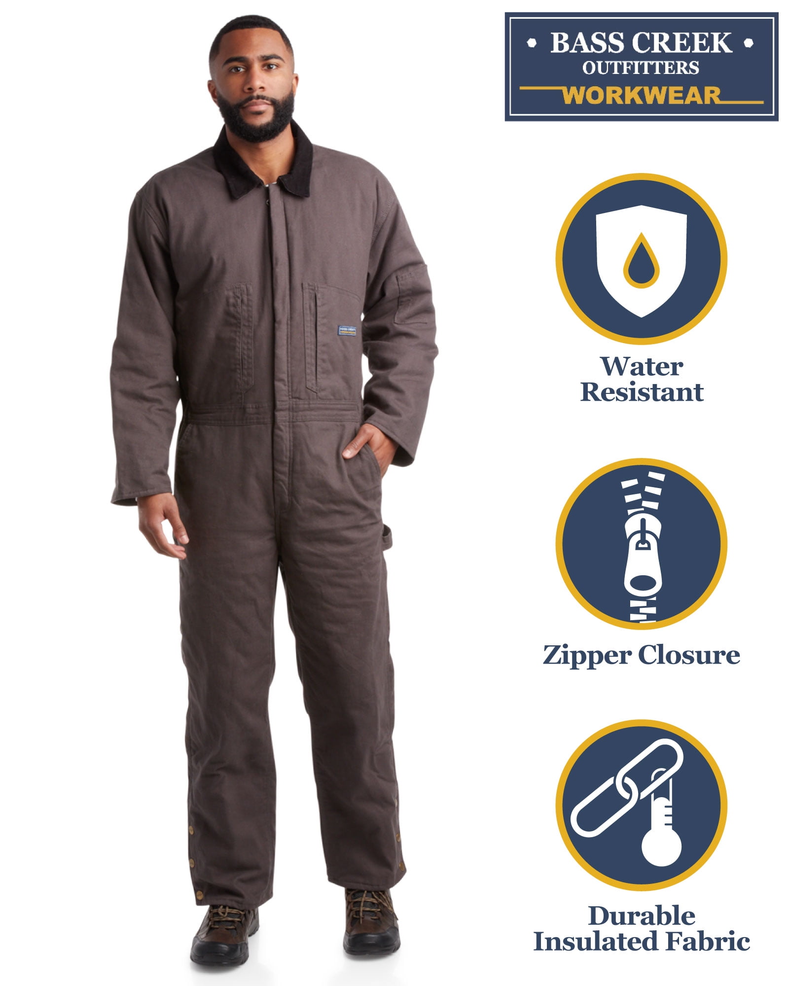 Bass Creek Outfitters Mens Coveralls - Insulated Water-Resistant