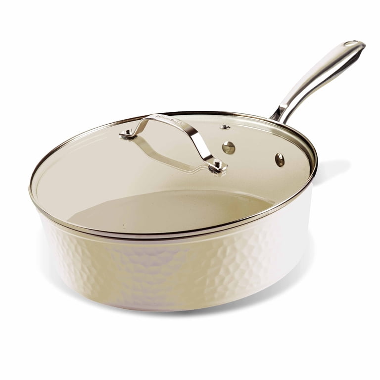 Gotham Steel Hammered 4-Quart Ceramic Frying Pan with Lid photo 1