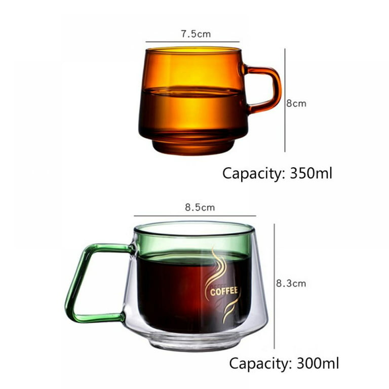 GIANXI Doll Malleolar Stria Glass Cup Reusable Transparent Coffee Milk  Juice Cup High Temperature Resistance Mugs Drinkware