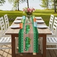 thumbnail image 4 of Table Runners 72 Inches Long Dress Scarves, Saint Patrick's Day Farmhouse Kitchen Table Runner, Coffee Tablerunners, Luck Leaves Car Brown Wooden Plaid 14x72 Inch, 4 of 9