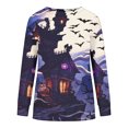 thumbnail image 4 of Qiopertar Mode Femmes Décontracté Imprimé Col Rond Manches Longues Blouse T-Shirt Pull Tops Offres de la Semaine Liquidation à Moins de 5$ jusqu'à 90 % de Réduction, 4 of 5