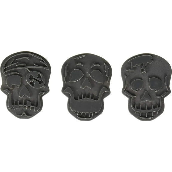 Tovolo Skull Templates Reverse, Dishwasher Safe, Set of 6 Cookie Stamps with Cutter