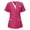 #01Hot Pink, variant on Housekeeping Uniforms - Women's Lightweight Stretchy Scrubs for Cleaning Jobs Red L