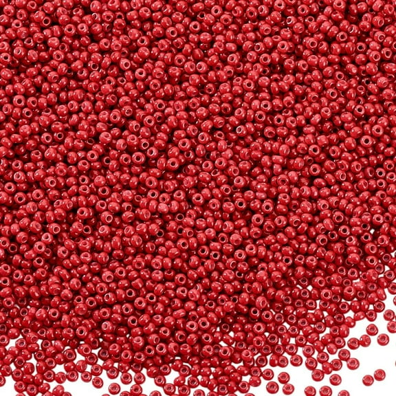 6000 Pcs 11/0 Glass Seed Beads 2mm Seed Beads Red Round Waist Bead Mini Spacer Small Red Bead