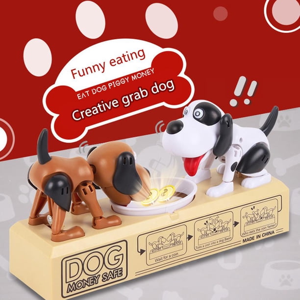 Decoración Eléctrico Hambriento comiendo perro Banco Canino Hucha Hucha robada Hucha