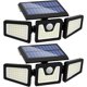 thumbnail image 1 of Luces solares para exteriores con sensor de movimiento, luces de seguridad de 3 cabezales con energía solar, 118 luces de inundación LED con detección de movimiento para la entrada del patio del, 1 of 3