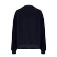 thumbnail image 6 of Half Zip Fleece Sweatshirt Womens Oversized Fit Casual Warm Long Sleeve Sherpa Lapel Pullover Sweater Tops 2025 (L, Navy), 6 of 7
