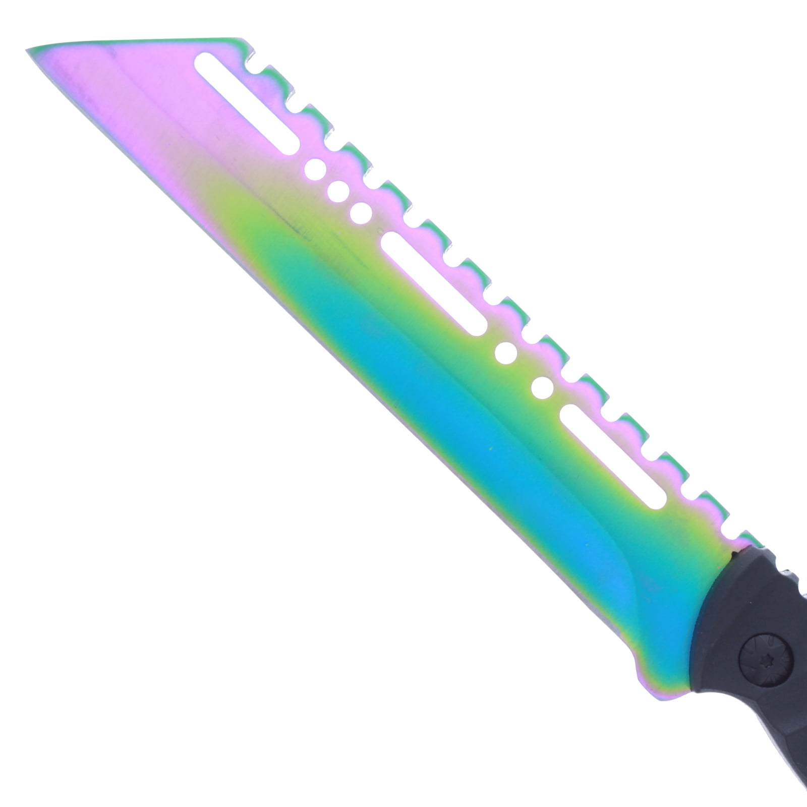 ASR Outdoor Full Tang Hunting Knife ABS Handle Fixed Blade Rainbow Design