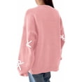 thumbnail image 6 of PRETTYGARDEN Fall Long Sleeve Pullover Sweaters for Women Trendy Crewneck Casual Cute Bow Chunky Knit Oversized Sweater, 6 of 9