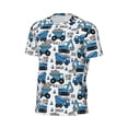 thumbnail image 6 of Wukai Blue Excavator Print Men's Short-Sleeved Mesh T-Shirt,Quick-Dry Short Sleeve Workout T-Shirt-Medium, 6 of 8