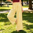 thumbnail image 5 of Palazzo Pants For Women High Waist Plaid Print Wide Leg Pants Casual Stretch Waistband Pants With Pockets Loose Fit For A Preppy Look Womens Pants, 5 of 6
