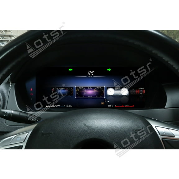 Aotsr 12.3 inch car LCD digital instrument panel instrument cluster speedometer suitable for Mercedes-Benz C-Class W204 2011-2014