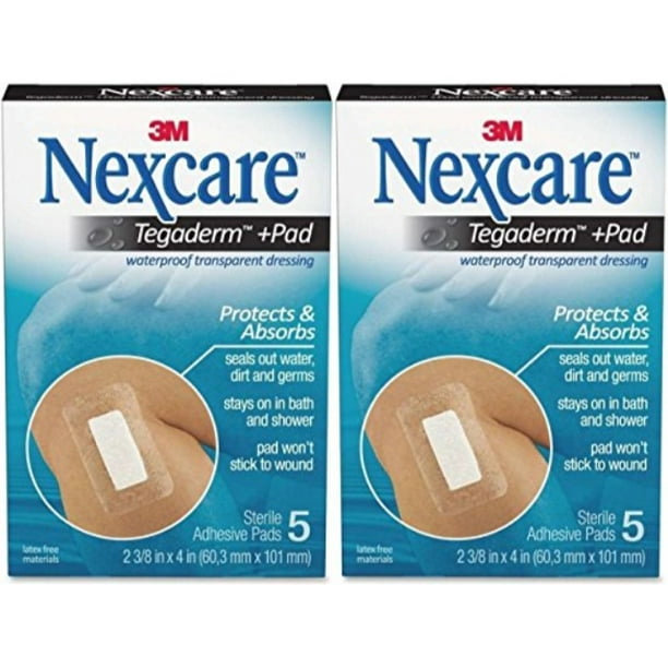 nexcare absolute waterproof premium adhesive pad, 23/8" x 4"5ct (pack of 2)