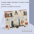 thumbnail image 3 of Yayeee Toggle Light Switch Wall Plate 2-Gang 4.56"x4.48" Decorative Outlet Cover, Cats Reading Pattern, 3 of 7