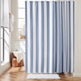 thumbnail image 2 of Vertical Striped Blue Shower Curtain, Cute Retro Vintage Blue Stripe Bathroom Bow Shower Curtain, Waterproof Polyester Fabric Modern Shower Curtain for Bathroom 72x72 Inches, 2 of 6