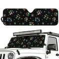thumbnail image 2 of Uorisanigo Windshield Sun Shade for Jeep, Dog Paw Print Sunsunshade Windshield for Jeep Wrangler Rubicon Sahara TJ JK JKU 2 Door & 4 Door, Front Window Sun Visor Blocks for UV and Heat, 1pc, 2 of 7