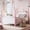 Pink+White, variant on Newest Full Crown-Shaped Platform Bed, Four Poster Wooden Frame with Curved Headboard for Bedroom, Pink/White
