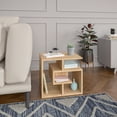 thumbnail image 3 of Ada Home Decor Furniture Oak 3 Tier Briscoe Modern Side Table, 3 of 6