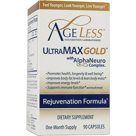 Ageless Foundation ULTRA Max Gold for Energy & Lean Body Mass Dietary Supplement, Capsules, 90 (Best Supplement For Lean Body)