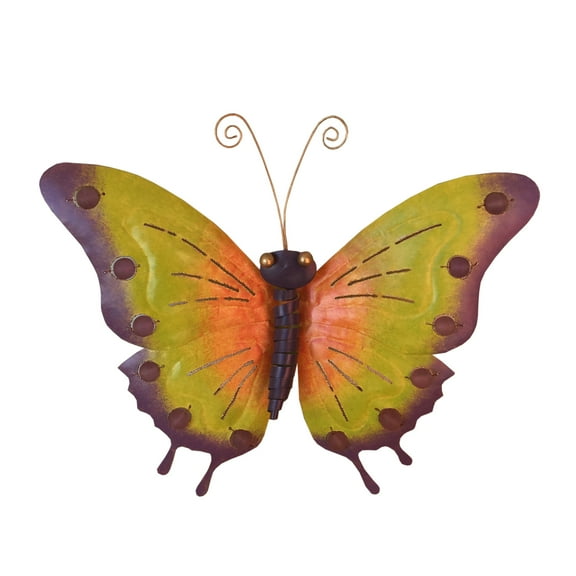 D-Art Collection Tin Metal and Iron Small Butterfly Wall Decor in Multi-Color