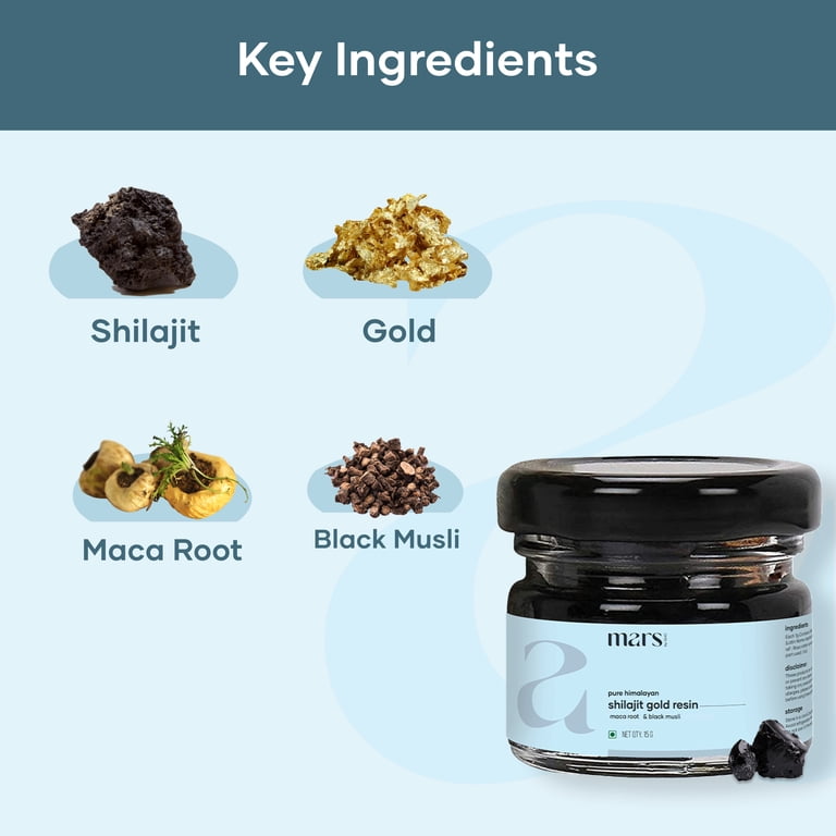 M&RS Pure Himalayan Shilajit Resin, 24 Carat Gold, with
