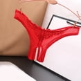 thumbnail image 2 of Womens Thong Underwear Micro Thongs for Women Red Thong with Pearls Ball One Size, 2 of 5