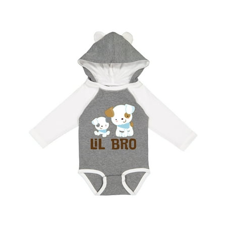

Inktastic Lil Bro Boys Puppy Brother Gift Baby Boy Long Sleeve Bodysuit