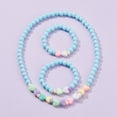 thumbnail image 3 of Stretch Beaded Necklace Bracelet Jewelry Sets with Round Heart Opaque Acrylic Beads Mixed Color 18.11 inch(46cm) Inner Diameter: 45mm, 3 of 8