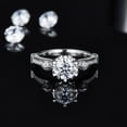 thumbnail image 6 of Swan Lake 1 carat D grade moissanite ring for women, s925 sterling silver wedding ring ring, white gold plating, luxury, elegance, temperament, fashion, birthday gifts, holiday events, daily wear, 6 of 9