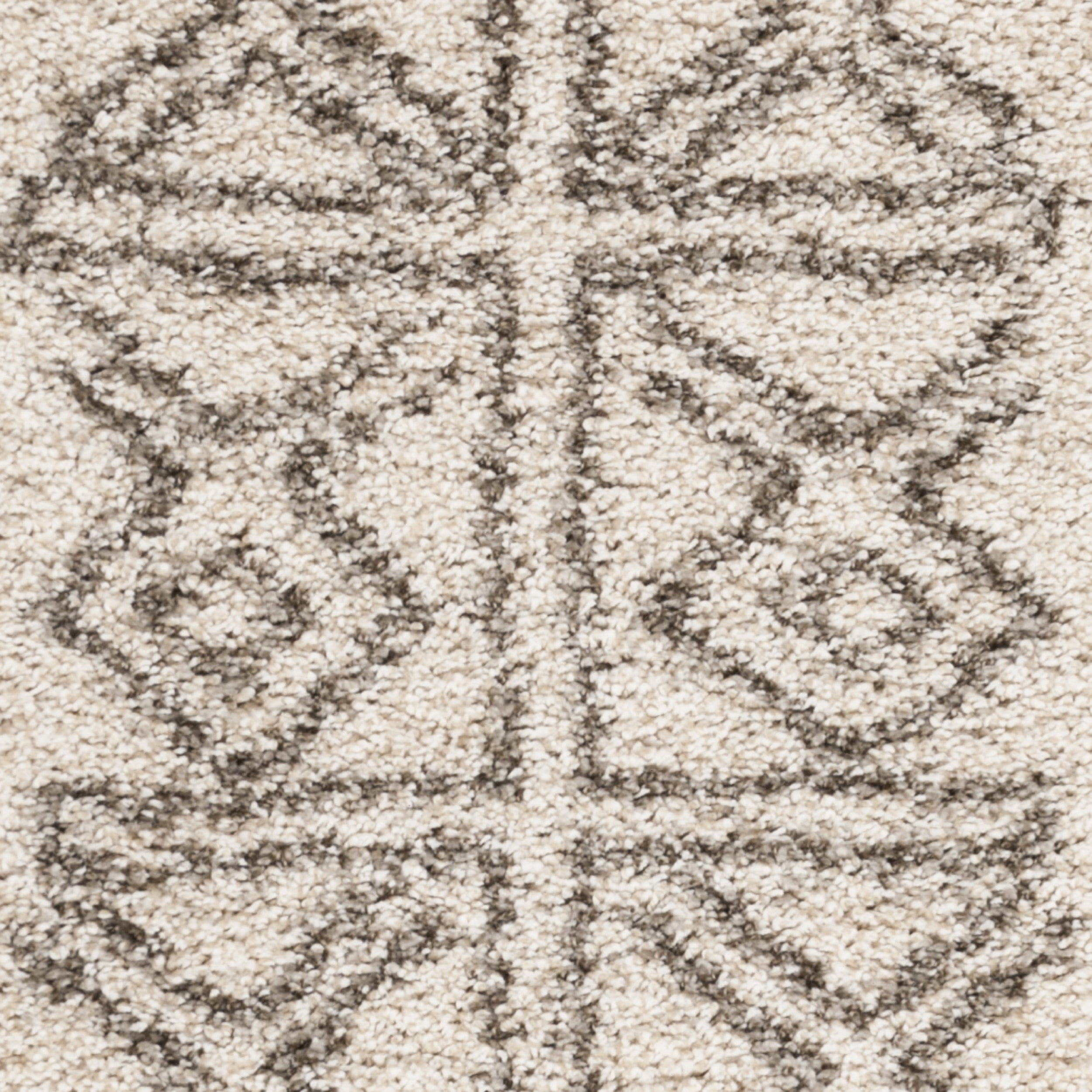 SAFAVIEH Hudson Raphael Geometric Shag Area Rug, Ivory/Grey, 7' x 7' Square