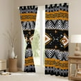 thumbnail image 3 of YST Western Window Curtains 42"Wx84"L Boho Aztec Blackout Curtains Geometric Exotic Bohemian Curtains & Drapes Oriental Window Treatments 2 Panels Home Room Decor Black White Orange, 3 of 6