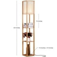 thumbnail image 2 of Brightech Maxwell Standing Tower Floor Lamp with Shelves and LED Bulb, Wood, 2 of 8