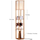 Brightech Maxwell Standing Tower Floor Lamp with Shelves and LED Bulb ...