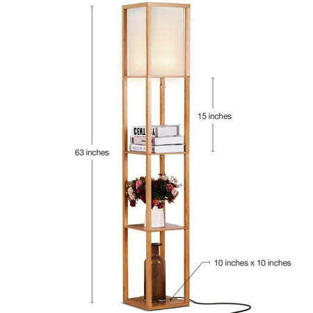 Brightech Maxwell Standing Tower Floor Lamp With Shelves And Led Bulb Wood Canada Brightech Maxwell Standing Tower Floor, Tower Floor Lamp Glass