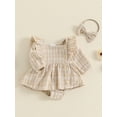 thumbnail image 3 of Suealasg 2Pcs Baby Girl Fall Clothes 3 6 12 18 Months Infant Girl Long Sleeve Tweed Romper Dress +Headband Newborn Girl Autumn Outfits, 3 of 7