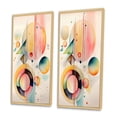 thumbnail image 3 of Designart "Minimalist Multi-Shape Art in Pastel II" Abstract Minimalism Framed Wall Art Set Of 2 - Pink Geometric Framed Canvas Set For Living Room Decor, 3 of 6