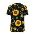 thumbnail image 3 of Balery Sunflowers3 Baseball Jersey for Men Casual Button Down Shirts Short Sleeve Active Team Sports Uniform-Small, 3 of 9
