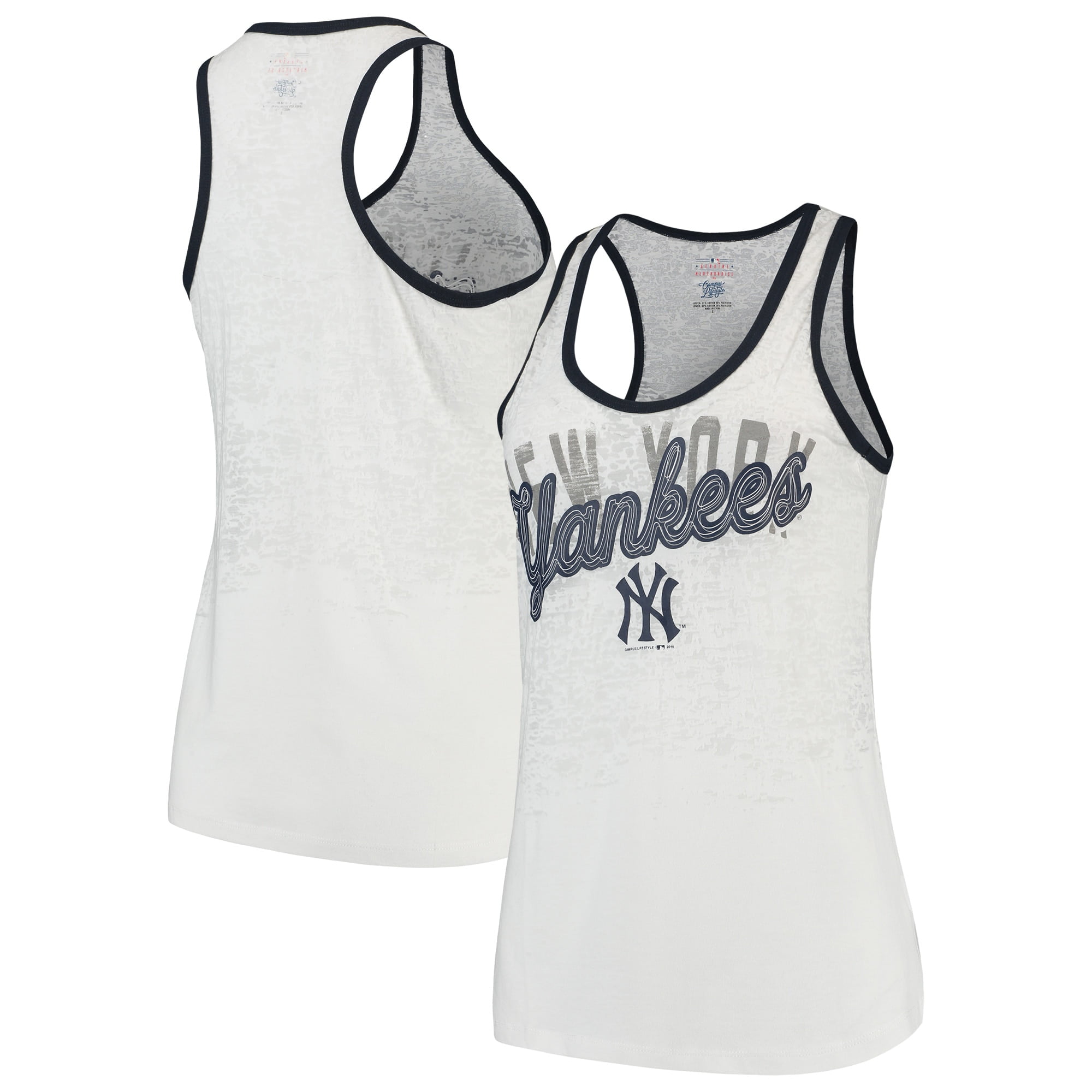 New York Yankees 5th & Ocean by New Era Women's Burnout Racerback Tank