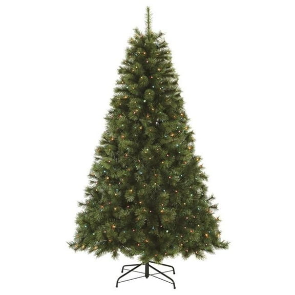 Jeco Aine 7' Aspen Christmas Tree with Multicolor Lights