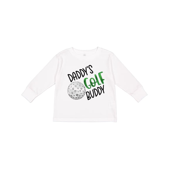 Inktastic Daddy's Golf Buddy with Golf Ball Boys or Girls Long Sleeve Toddler T-Shirt