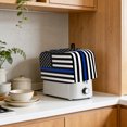 thumbnail image 4 of Toaster Cover 2 Slice, Blue American Flag Dustproof Bakeware Oven Protector with Top Hook, Black White Striped US Flag Stars Waterproof Small Kitchen Appliance Toasters Dust Cover, 11"x6"x8", 4 of 9