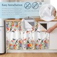 thumbnail image 5 of Vintage Flowers Cabinet Curtain 35"Wx35"L, Dustproof Under Sink Skirt with Self Adhesive Tape, Spring Floral Botanical Pastoral Cabinet Curtain Cover for Kitchen Sink, Bathroom Vanity, Laundry Room, 5 of 9