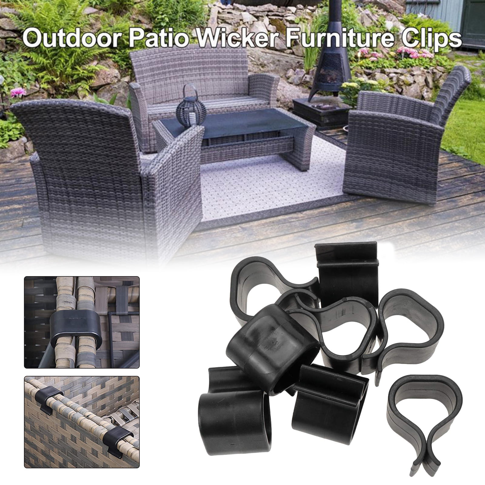 10pcs Outdoor Patio Rattan Furniture Fastener Clips Sectional Sofa Connectors 