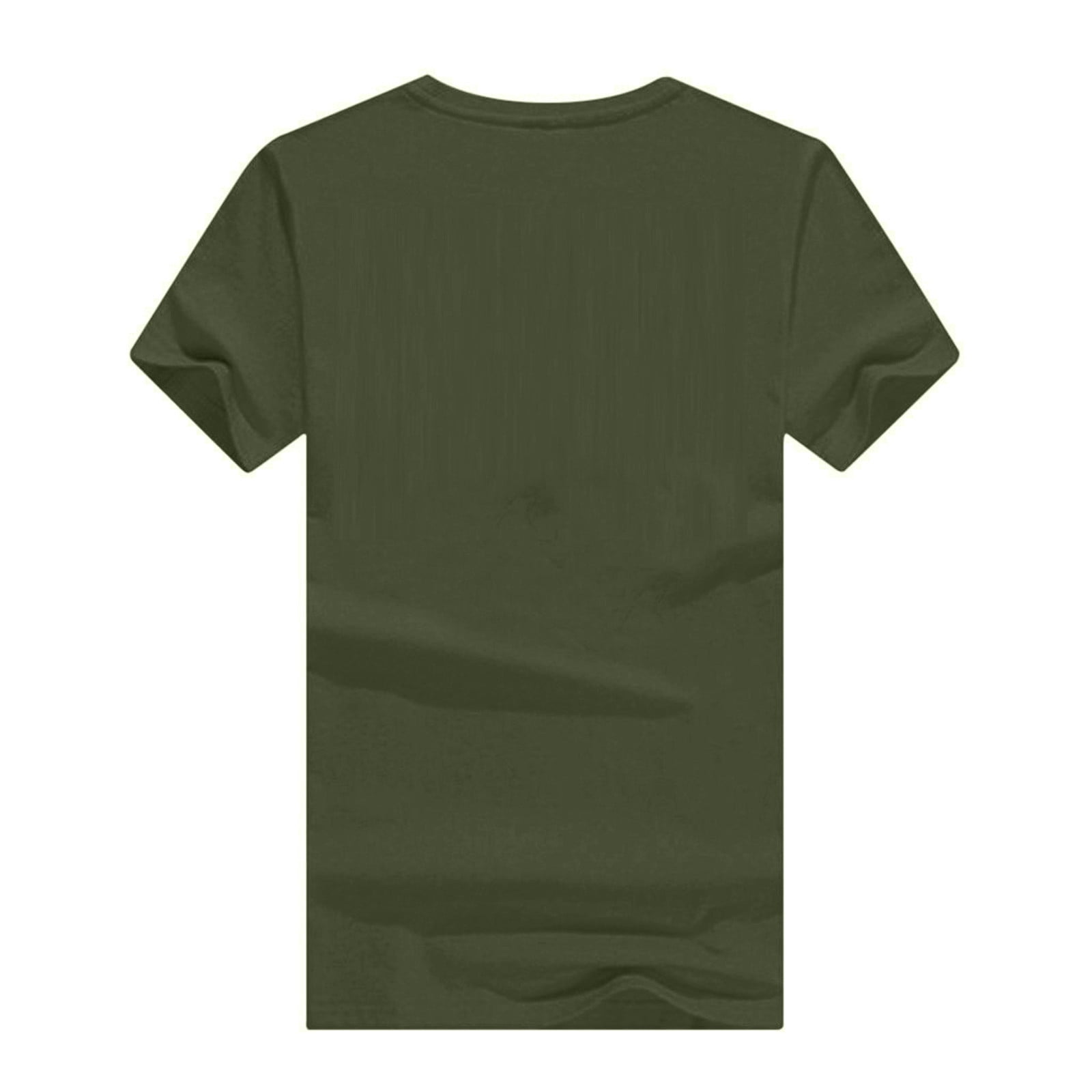 VgaVtl Green Womens Clearance Under $5.00 Short Sleeve Crew Neck T-Shirt Print Casual Loose Tops
