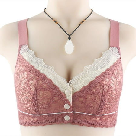 

eczipvz Lingerie for Women Plus Size Breathable Bra Solid Underwear Up Women Seamless Lace Top Top Vest Push Hot Pink 44