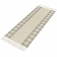 thumbnail image 2 of Kitchen Rug Runner 2'x 5', Retro Grey Indoor/Outdoor Washable Carpet with Tassels, Farmhouse Buffalo Plaid Vintage Beige Reversible Low-Pile Soft Area Rug for Living Room, Bedside, Sink, 2 of 9