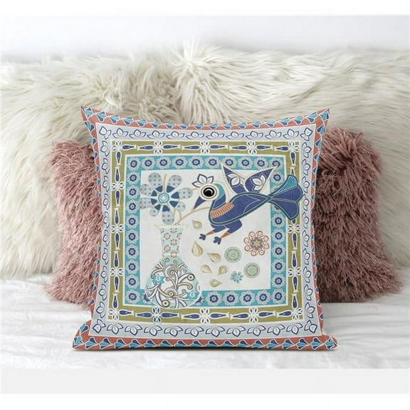 Love Your Vase Peacock Throw Pillow with Removable Cover in Light Green Beige Pink 20x20